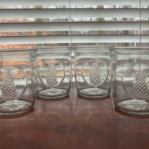 Retroware Pineapple Glass Tumblers - Set of 4